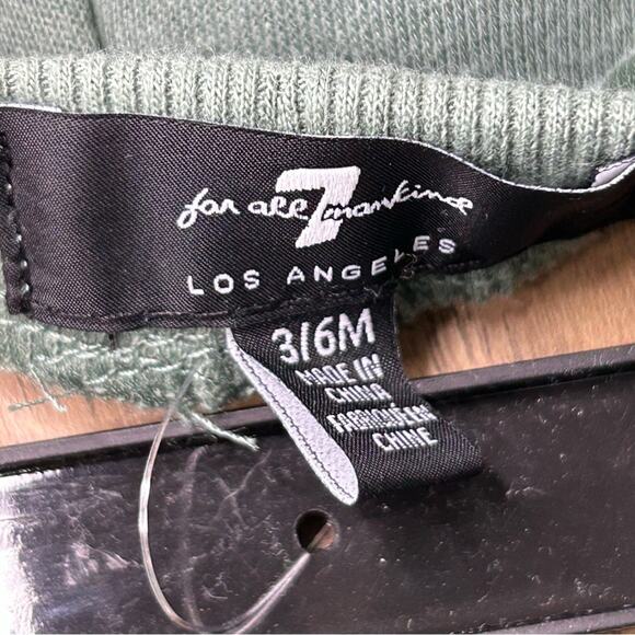 7 For All Mankind Soft Fleece Ruffle Sweatshirt & Joggers Set 3/6 Month NWT - Picture 4 of 8